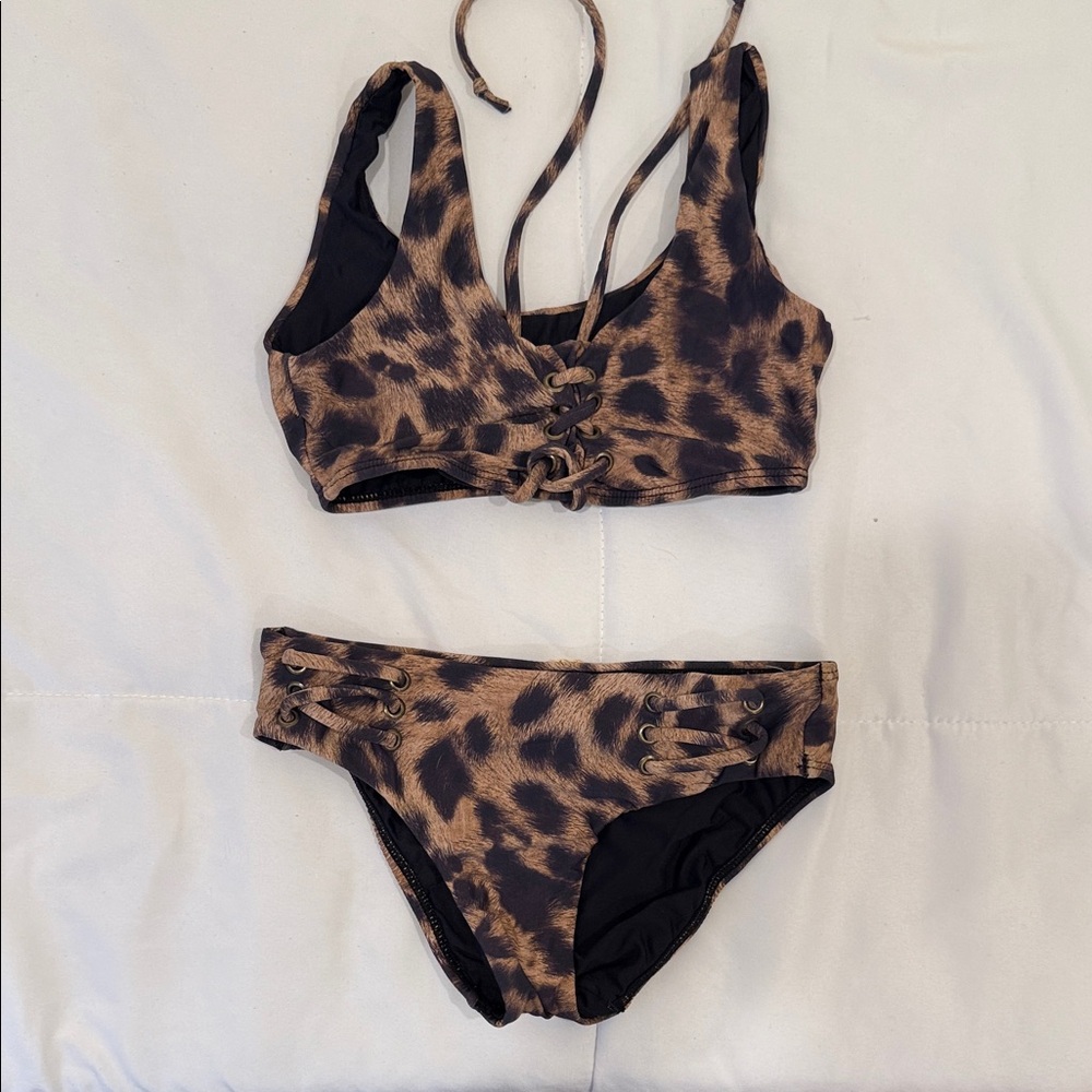 PQ Swim Kids Bikini in Leopard Print
